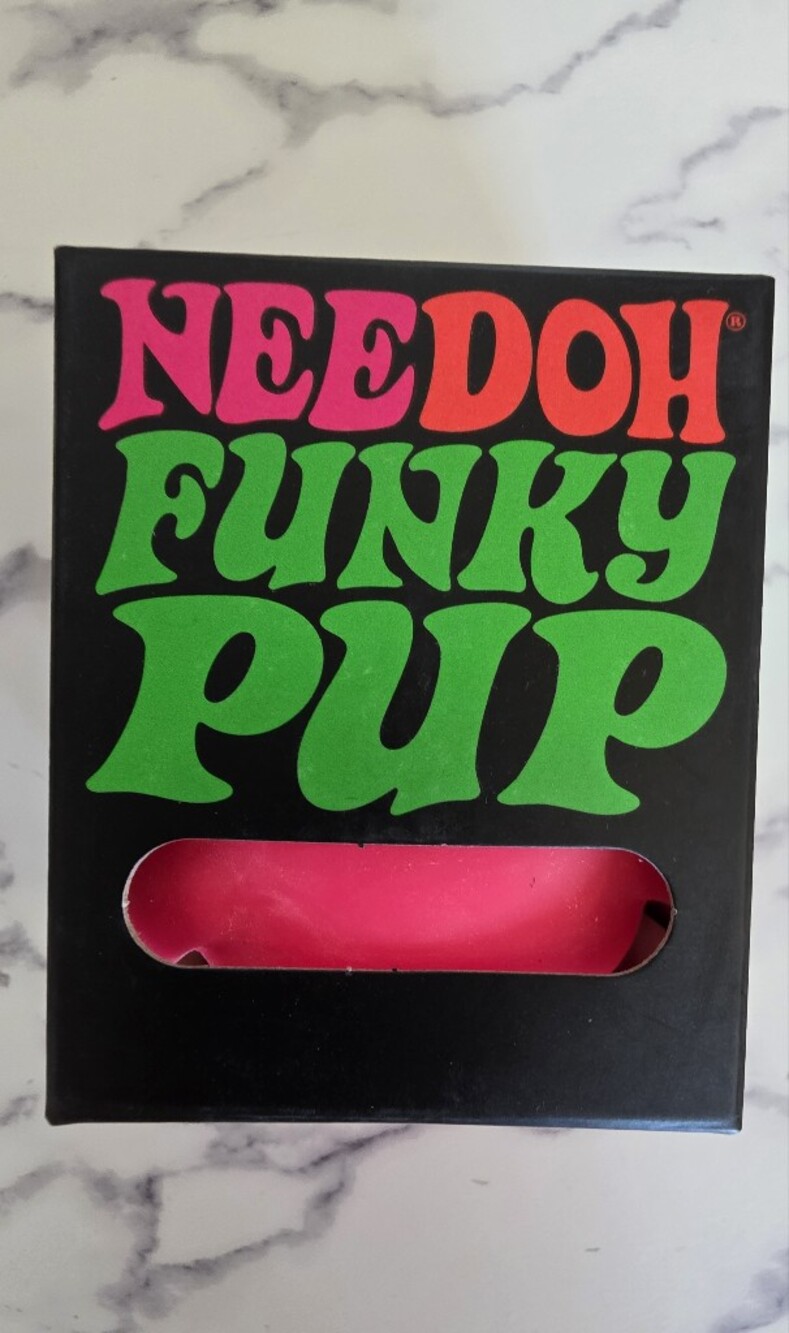 Schylling Nee Doh Funky Pup Fidget Toy Squishy Stress Reliever Pink
